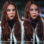 Prism Lens Filter 82mm Starlight Glare Filter Anamorphic Lens Flare Effect Filter Film Props(Rainbow Linear Flares)
