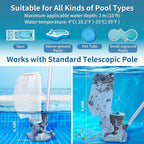 Cordless Pool Leaf Vacuum Cleaner with Dual Filter Bags for Above Ground & Inground Pools – Heavy Duty Swimming Pool Vacuum, 24GPM Strong Suction for Easy Leaf & Debris Removal