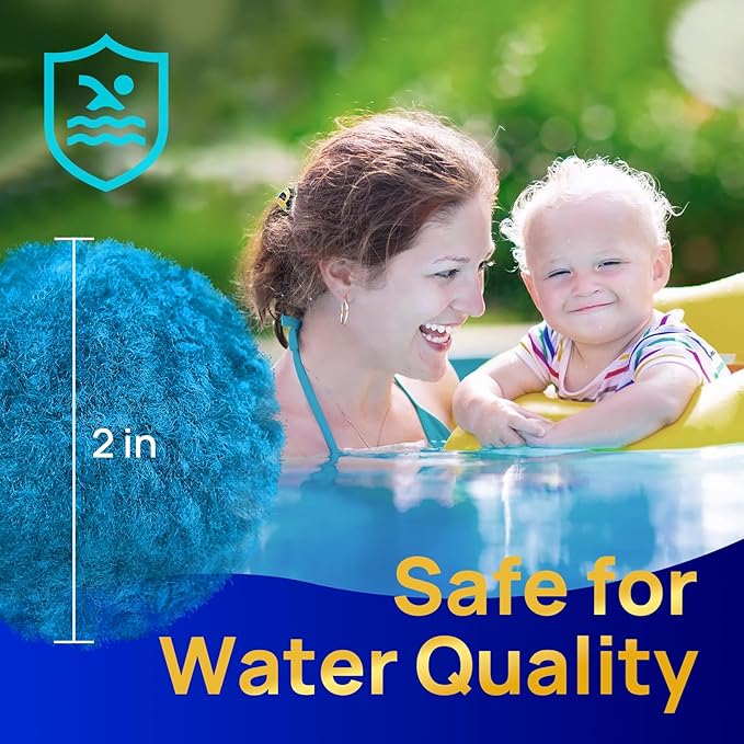 AQUASTRONG Pool Filter Balls for Sand Filter Pump, 5.5 lbs Reusable Sand Filter Balls (Replaces 200 lbs Pool Filter Sand), Efficient Blue Filter Balls for Swimming Pools, Filter Pumps, Aquariums