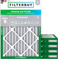 Filterbuy 20x24x2 Air Filter MERV 8 Essential Dust & Allergy Defense (5-Pack), Electrostatic Pleated HVAC AC Furnace Filters Replacement, Made in USA (Actual Size: 19.38 x 23.38 x 1.75)