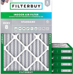 Filterbuy 14x20x2 Air Filter MERV 8 Essential Dust & Allergy Defense (5-Pack), Electrostatic Pleated HVAC AC Furnace Filters Replacement, Made in USA (Actual Size: 13.50 x 19.50 x 1.75)