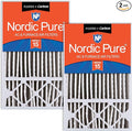 Nordic Pure 16x25x5 (Actual Size: 15 3/4 x 24 3/4 x 4 3/8) Honeywell Replacement Air Filters MERV 15 Plus Carbon 2 Pack