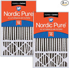 Nordic Pure 16x25x5 (Actual Size: 15 3/4 x 24 3/4 x 4 3/8) Honeywell Replacement Air Filters MERV 15 Plus Carbon 2 Pack