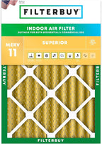 Filterbuy 10x14x4 Air Filter MERV 11 Superior Pet & Allergy Defense (1-Pack), Electrostatic Pleated HVAC AC Furnace Filters Replacement, Made in USA (Actual Size: 9.50 x 13.50 x 3.63)