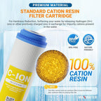 (3 Pack) Max Water Whole House Water Filter Set 20" x 2.5" Slim Blue Cation Resin, GAC Carbon, PP Sediment Water Filters for 20" Slim Blue Whole House Filtration Systems