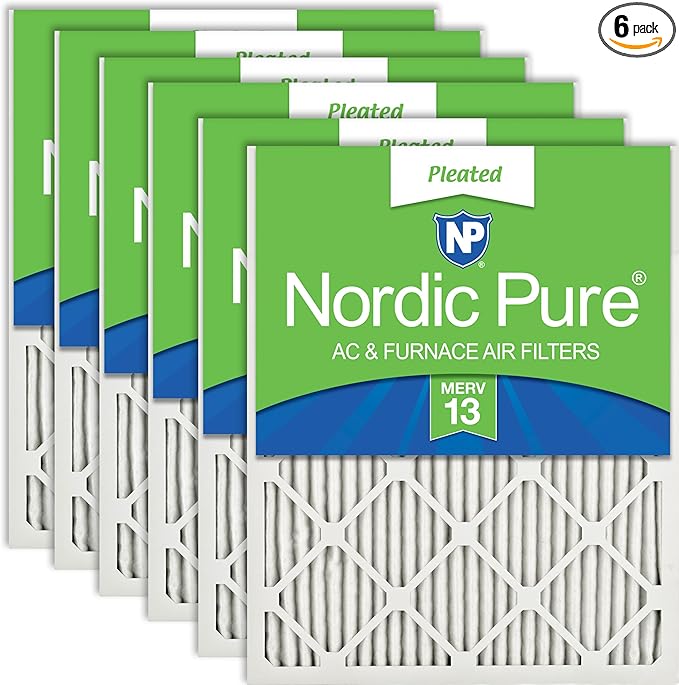 Nordic Pure 18x24x1 (Actual Size: 17 1/2 x 23 1/2 x 3/4) Pleated MERV 13 Air Filters 6 Pack