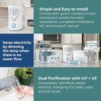 AMI Sola Pure, Under-The-Counter UV Water Purifier, Water Filter for Sink with UV and UF