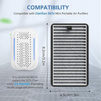 For DSTx HEPA + Carbon Filters Replacement Compatible with Clarifion DSTx Mini Personal Portable Air Purifiers for Home, Bedroom and Pets, Works for Dust, Smoke,Odors and Airborne Particles, 4 Pack