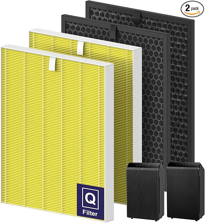 Pet Care Replacement Filter for Winix 5510 and 5520 Air Purifier, Filter Q Replacement Combo Pack Includes: 2 HEPA & 2 Carbon Filter