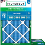 Filterbuy 28x30x1 Air Filter MERV 13 Optimal Smoke & Allergy Defense (2-Pack), Electrostatic Pleated HVAC AC Furnace Filters Replacement, Made in USA (Actual Size: 27.75 x 29.75 x 0.75)
