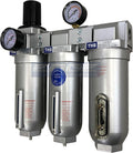 SUPER HEAVY DUTY HIGH FLOW AIR FILTRATION SYSTEM, 2 STAGE PARTICULATE FILTER PLUS OIL REMOVING COALESCING FILTER COMBINATION (3/4" NPT, MANUAL DRAIN)
