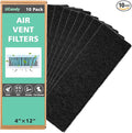 4"x12" Activated Carbon Air Vent Filters for Home, Floor Vents Filters, Floor Registers Filters,10 Pcs Charcoal Vent Filter (Black)