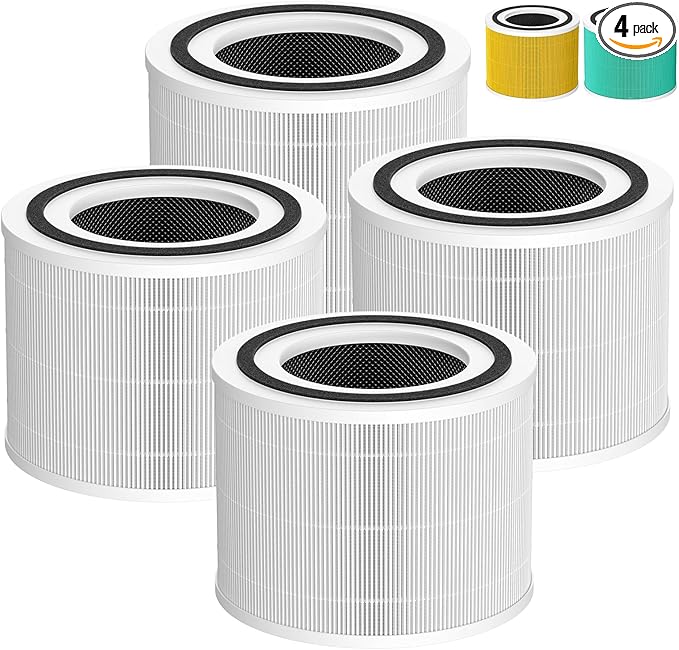 4 Pack 14 Replacement Filter Compatible with Puro 240 Air Purifier, 3-in-1 Main Filter True HEPA 14 Replacement with Activated Carbon Filter