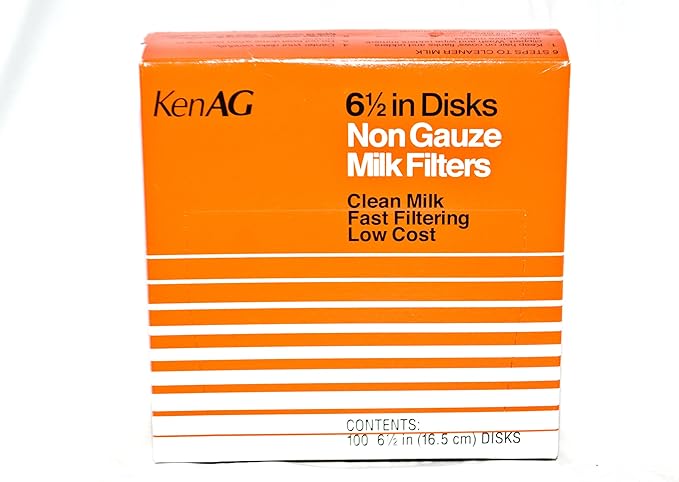KenAG 6-1/2 in. Disc, Non-Gauze Milk Filter, 100 Discs Per Box (Pack of 2)
