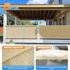 TANG Sun Shade Fabric Roll 8'x93' Shade Cloth for Garden Beige HDPE Mesh Shading Pergola Cover Replacement Canopy, 95% Blockage Sunshades for Outdoor Patio Backyard Plant