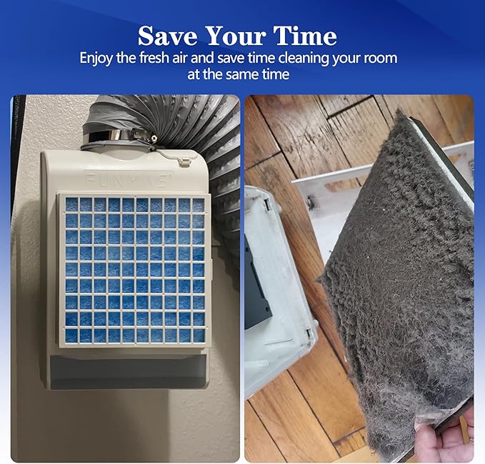 Air Vent Filter, 12"X100" Cut to Size Air Filter Material, MERV 8 Electrostatic Air Filter Roll, Blue & White Vent Filters for Home Floor, Rv Ac Vent, Ceiling, Refrigeration, HVAC Furnace Vent, Etc
