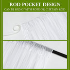 RYB HOME 2 Panels Porch Screen Mesh Outdoor Curtains Lightweight Mosquito Netting for Patio Gazebo Pool Hut Bug Garden Netting Size Adjustable, White, 118 inches Wide x 84 inches Long