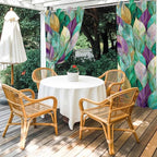 Leaves Outdoor Curtains for Patio Gorgeous Leaf Abstract Spring Waterproof Outside Curtains with Grommet Top Weatherproof Curtain for Cabana Pergola Gazebo, 1 Panel, 54" W x 84" L