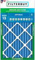 Filterbuy 10x20x2 Air Filter MERV 13 Optimal Smoke & Allergy Defense (1-Pack), Electrostatic Pleated HVAC AC Furnace Filters Replacement, Made in USA (Actual Size: 9.50 x 19.50 x 1.75)