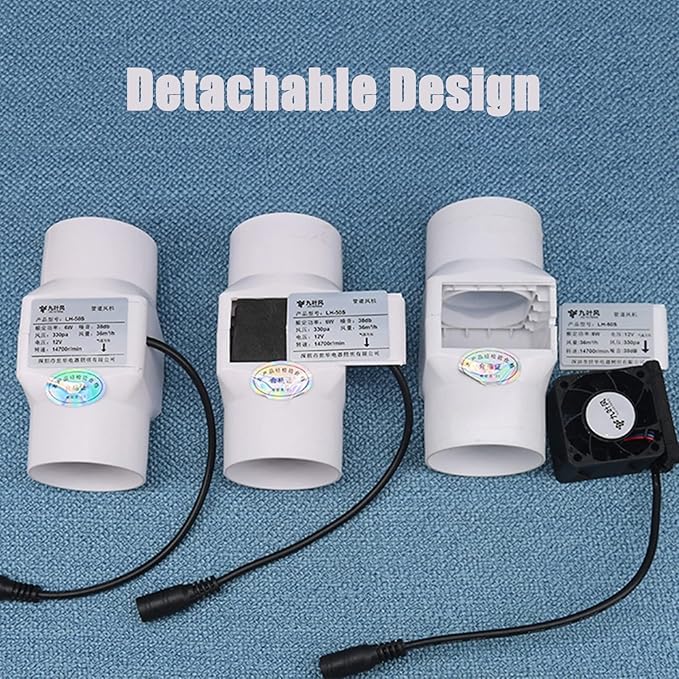 Small Inline Duct Fan 12V 2.36 Inch 60Mm Ventilation Exhaust Booster 14W 58 Cfm Intake Extractor Blower for Carbon Filter Grow Tent Room (Color : NO Adjustable Speed, Size : 14w)