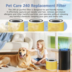 240 Pet Care Replacement Filter Compatible with Puro 240 Air Purifier and HEPA 14 Air Purifier, 3-in-1 HEPA 14 and Activated Carbon HP-14 filter for 99.97% Air Pollutants, Odor and Smoke, 2 Pack