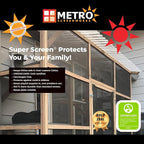 Pet & Weather Resistant Insect Screen - 17/14 Super Screen (36 in x 25 ft) - Mesh Screen for Patio Porch Pool Cage & Lanai - Replacement Screen Roll, Black - Dog & Cat Proof Screens for Windows
