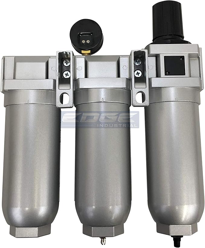 SUPER HEAVY DUTY HIGH FLOW AIR FILTRATION SYSTEM, 2 STAGE PARTICULATE FILTER PLUS OIL REMOVING COALESCING FILTER COMBINATION (3/4" NPT, AUTO DRAIN)
