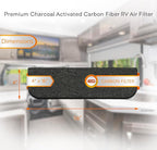 RV Premium Charcoal Activated Carbon Fiber Air Conditioner Filter - Air Duct AC Carbon Filter Replacement for RV AC Vent (2 Pack, 4" x 16")