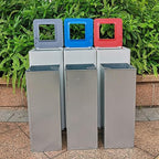 GLigeT Outdoor Trash can White Combined Trash Can Large-Capacity Square Sorting Trash Can Outdoor Direct Throw Trash Can Without Cover, Anti-Fingerprint Technology 48L Trash Can (Size : B)