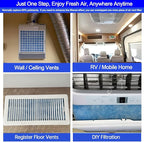 Air Vent Filters Roll,12" x90" Cut to Fit Air Filter Material(60+Filters),MERV 8 Triple Filtration Electrostatic Vent Filter for Home Floor,Ceiling,Furnace, AC & HVAC-Includes 48 Adhesive Hook Tape