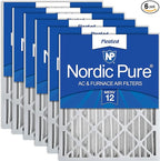 Nordic Pure 16x20x4 (Actual Size: 15 1/2 x 19 1/2 x 3 5/8) Pleated MERV 12 Air Filters 6 Pack