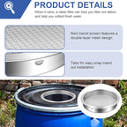 6" Rain Barrel Screen Aluminum, Rain Barrel Filter Rainwater Collection System, Keep Debris Out of Your Rain Barrel, Rain Barrel Diverter Kit, 2 Pack