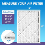 LotFancy 14x20x1 Air Filter MERV 11 4-Pack, Electrostatic Pleated AC Furnace Air Filter, Captures Dust, Smog & Pet Dander, Actual Size: 13.75"x19.75"x0.75"