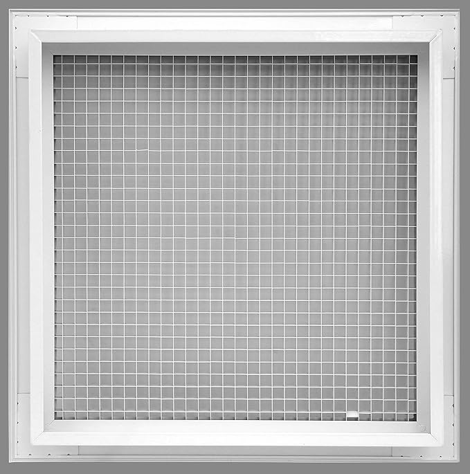 HVAC Premium 22'' x 18'' Cube Core Eggcrate Return Air Filter Grille for 1'' Filter - Aluminum - White [Outer Dimensions: 24.5'' x 20.5]
