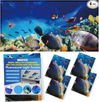 4 Pcs Fluorescent Light Covers - Classroom, Office 4 x 2 Feet Flame Retardant Magnetic Covers for Ceiling Lights Filters (Underwater World)