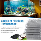 Activated Carbon Inserts for AquaClear 10-30 Gallon Filter, Aquarium Carbon Media for Fluval Aqua Clear, Charcoal for Fish Tank Filter A1382 (6 Pack 60g/Bag)