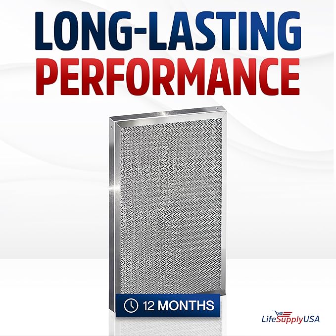 16x25x1 Electrostatic Air Filter, MERV 8, Washable, Reusable Furnace AC/HVAC Filter, Energy Saving, Easy to Clean, Long-Lasting by LifeSupplyUSA