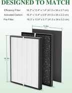 3000 Replacement Filter Compatible with Air Doctor 3000 Air Purifier, 2 Premium Filter + 2 Activated Carbon Filters + 8 Pre-Filters