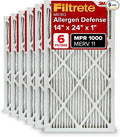 Filtrete 14x24x1 Air Filter, MERV 11, MPR 1000, Allergen Defense, 3-Month AC and Furnace Filter, Easy on Air Flow, 6 HVAC Filters (Actual Size 13.81x23.81x0.81 in)