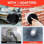 BLuesea Dryer Vent Cleaner Kit, 15-Piece Ultimate Dryer Cleaning Kit Include 40 Feet Dryer Vent Brush, Upgrade Noiseless Dryer Lint Vacuum Attachment, Lint Trap Brush, Vacuum & Dryer Adapters