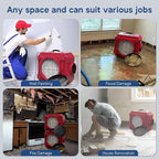ALORAIR Air Scrubber with 3 Stage Filtration, Stackable Negative Air Machine for Industrial and Commercial Use, Heavy Duty Air Cleaner with MERV-10 Filter, HEPA/Activated carbon Filter, Red