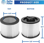 Fette Filter - DXVC4001 HEPA Filter Compatible with DEWALT DXV04T DXV05P DXV05S DXV08S DXV06G Wet Dry Shop Vacuums. Compare to Part# DXVC4001 - Pack of 2
