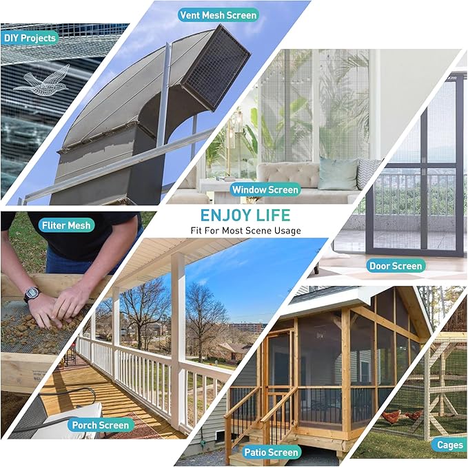 304 Stainless Steel Mesh Window Screen Roll,35IN x 98.43FT Silver Metal Window Screen Replacement,Screen Mesh for Window,Door,Patio,Pet,Vent,Filter,Porch,Cage and DIY Project (22 Mesh)