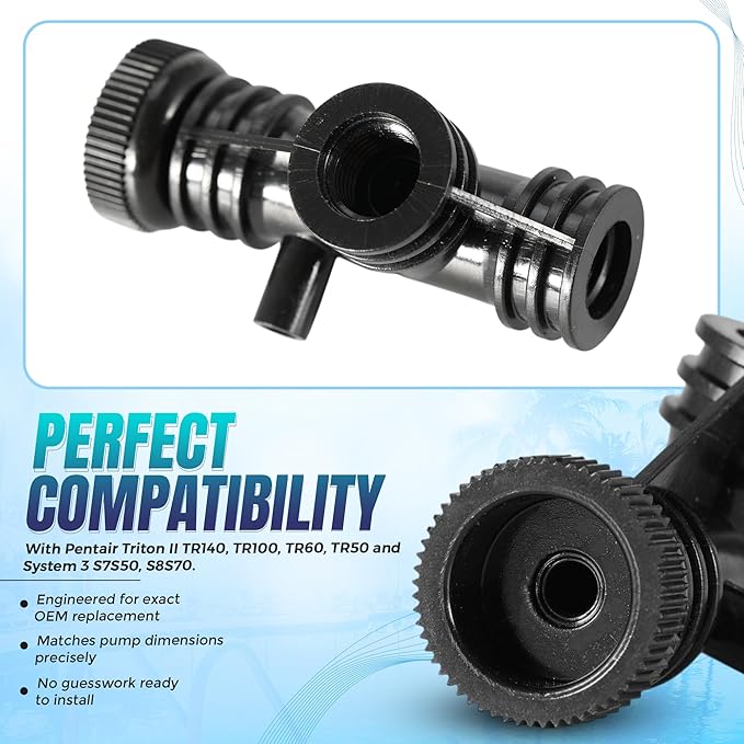 Replacement 154689 Pool Filter Air Bleeder Tee Assembly Compatible with Pentair Triton II TR140, TR50, TR60, TR100 | Air Filter Replace for S7S50, S8S70 | Pool Accessories for Sand Filters, 50 Pack