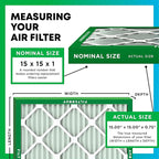 Filterbuy 15x15x1 Air Filter MERV 11 Superior Pet & Allergy Defense (12-Pack), Electrostatic Pleated HVAC AC Furnace Filters Replacement, Made in USA (Actual Size: 15.00 x 15.00 x 0.75)