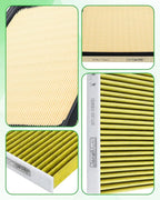 Engine & Cabin Air Filter Set for Toyota Sequoia V6-3.4L (2023-2025), Tundra V6-3.4L (2022-2025). Replace 17801-F4010, CAF15028C