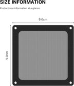 Dust Filter PC 90mm for Computer Cooler/PSU/Routers Nylon 80 Mesh, Magnetic Frame PC Fan Dust Mesh Cooler Filter Dustproof Computer Fan Grills (Nylon, 90 * 90mm, 5pcs, Black)
