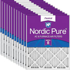 Nordic Pure 12x24x1 (Actual Size: 11 1/2 x 23 1/2 x 3/4) Pleated MERV 8 Air Filters 12 Pack