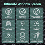 51in X 190in Window Screen Mesh, Replacement, Water-Resistant, Pet Resistant, Fine Dust & Pollen Proof, 30Mesh, Durable New Material, DIY Tools Included