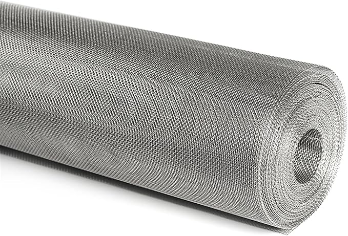 Stainless Steel Woven Wire Mesh Stainless Steel Woven Wire Mesh 14 Mesh Rodent Control Cage Net Garden Insect Screen Corrosion-Resistant Filter - 1.54mm Hole (Silver 1.2x2m)